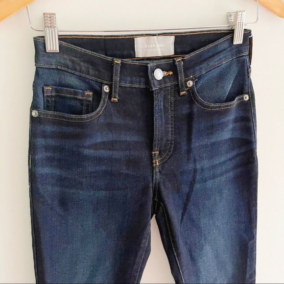 Everlane The Authentic Stretch Mid Rise Skinny jeans dark blue wash size - Picture 6 of 7